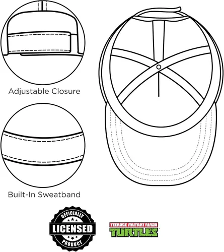 Miniatura 5 de Nickelodeon Gorra de béisbol para niños gorro ajustable Little TMNT para niños de 4 a 7 años color verde Verde