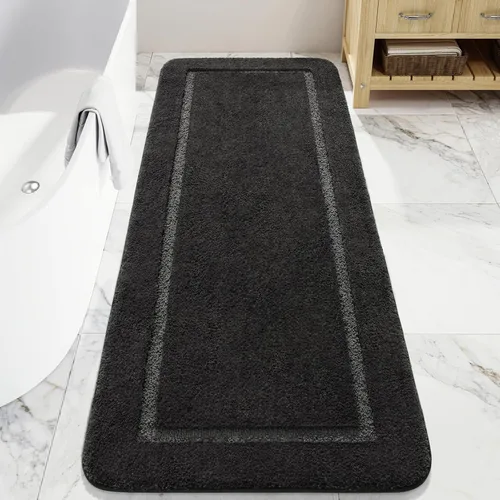 Miniatura 29 de LOCHAS Alfombras de baño, alfombra larga de baño de 24" x 60", alfombra antideslizante lavable para baño, alfombra suave y gruesa absorbente