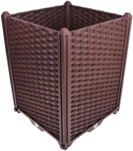 Miniatura 4 de BAOYOUNI - Juego de jardinera cuadrado para jardín elevado, maceta de plástico, caja de cultivo para verduras, hierbas, flores y plantas suculentas