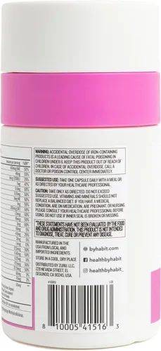Miniatura 3 de Health by Habit - Suplemento múltiple para mujer (60 cápsulas), 23 vitaminas y minerales esenciales, apoya la salud y el bienestar general, sin OMG