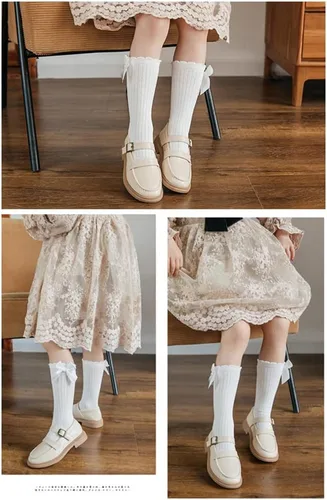 Miniatura 3 de QandSweat - Calcetines altos hasta la rodilla para niñas de 0 a 8 años
