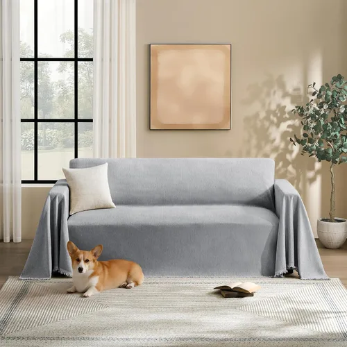 Miniatura 13 de Funda de sofá modular para perros, lavable para sofá de 2 cojines, funda de felpilla para sofá seccional, protector de muebles multiusos para niños