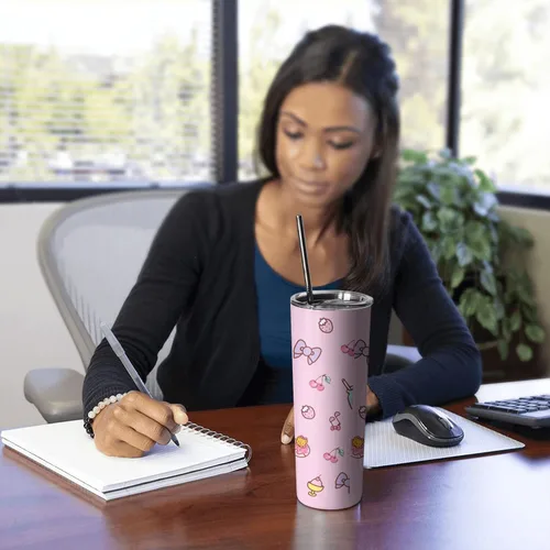 Miniatura 4 de Vaso para Adultos Botella de Agua Tazas de Doble Pared para Niños 20 oz Rosa Taza de Café Cosas de Gato Vaso Aislado Regalos para Niñas Mujeres