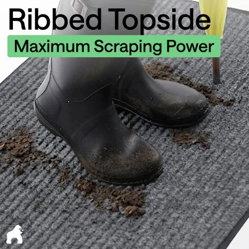 Miniatura 44 de GORILLA GRIP Tapete impermeable para puerta de protección de tráfico, 35 x 23 pulgadas, tapetes de entrada resistentes, tapetes comerciales con Negro