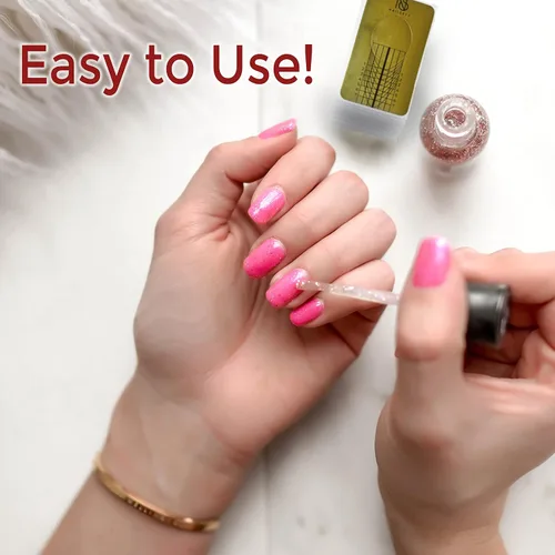 Miniatura 6 de Formas de Uñas para Constructor de Gel - 100 Piezas Calcomanías Autoadhesivas de Extensión de Uñas para Acrílico, UV y Poly Gel con Guía