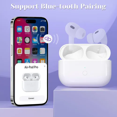 Miniatura 2 de Funda de carga inalámbrica compatible con AirPods Pro de 1ª y 2ª generación, estuche de carga tipo C para AirPod Pro 2, funda de carga con botón