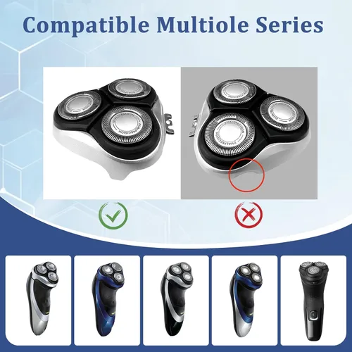 Miniatura 2 de PT Cabezales de repuesto para afeitadoras Philips Norelco Aquatec, cuchillas de afeitar para PT720 PT725 PT730 PT735 PT860 PT870. Cabezales, cabeza