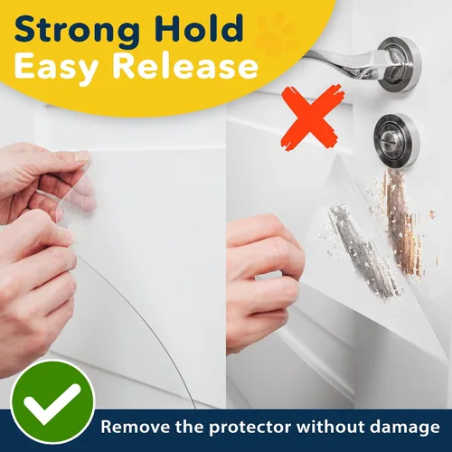 Miniatura 5 de PROTECTO Paquete de 2 protectores de puerta resistentes contra arañazos de perros, 30 x 20 pulgadas, protector de arañazos de puerta transparente