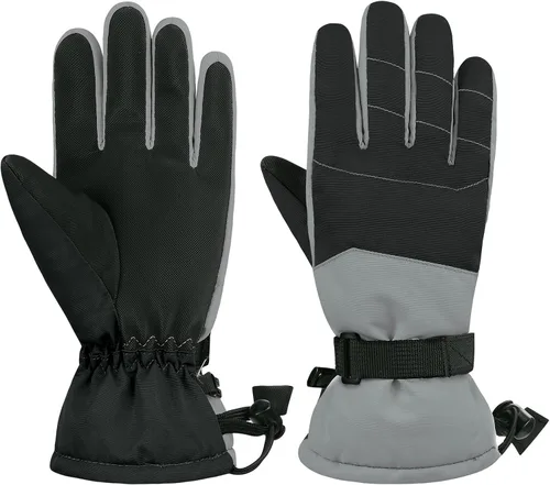 American Trends Guantes de nieve para niños, guantes de invierno impermeables, guantes de esquí para niños y niñas, clima frío, guantes de snowboard