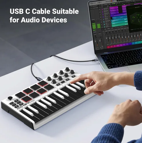 Miniatura 3 de UGREEN Cable de impresora USB C de 3 pies, cable USB B a C de nailon para MacBook Pro/Air, cable MIDI compatible con teclado MIDI, DAC, controlador