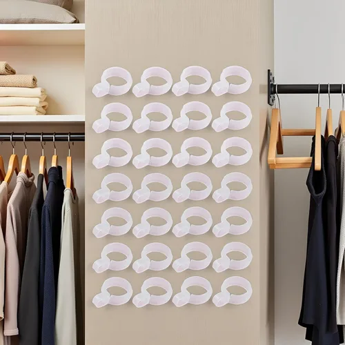 Miniatura 4 de 50 ganchos de plástico blanco a prueba de viento para colgar ropa, gancho con hebilla, ganchos para colgar la ropa, herramienta para colgar barra