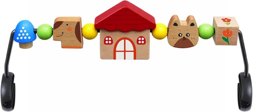 Miniatura 8 de iGRATENS Baby Bjorn - Barra de juguete para gorila, adorable juguete de madera con elementos rosados para gorila suave y feliz, fácil de colocar