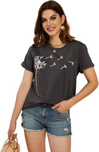 Miniatura 2 de Cicy Bell - Camiseta de manga corta para mujer, de verano, estampada con lindo gráfico de diente de león
