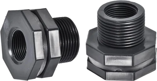 Miniatura 4 de M METERXITY Paquete de 2 accesorios de mamparo de PVC – Conector de tanque de agua de doble rosca, con junta de silicona, para acuarios