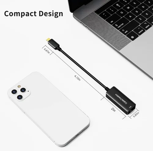 Miniatura 5 de CableCreation Adaptador USB C a 2.5G Ethernet, USB C 3.1 a RJ45 2.5 Gigabit LAN Thunderbolt 3, compatible con MacBook Pro MacBook Air iPad Pro