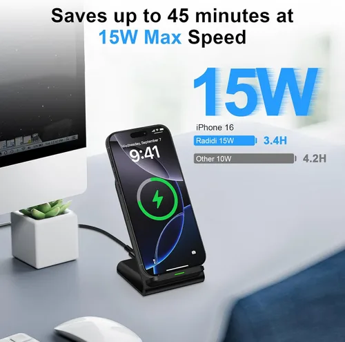 Miniatura 2 de Samsung S26 Ultra Wireless Charger Stand Cargador de teléfono inalámbrico para Android Samsung Galaxy S26 S25 Ultra S25 Edge S25FE S24FE S23 S22 S21