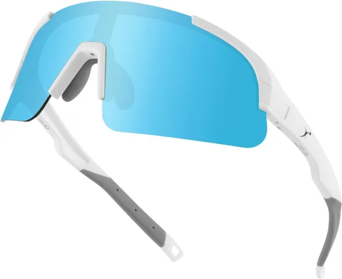 BangLong Gafas de sol de ciclismo para hombres y mujeres, gafas de sol deportivas con 2 lentes intercambiables para correr, béisbol, pesca