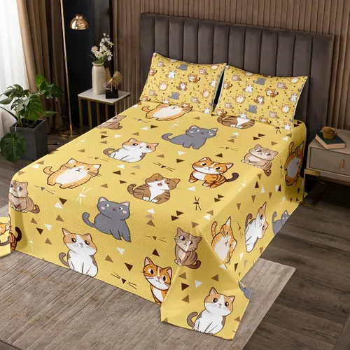 Miniatura 12 de Erosebridal Juego de sábanas Kawaii con diseño de animales lindos para niñas y niños, juego de sábanas de dibujos animados con diseño de pata