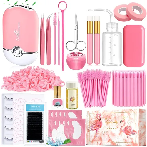 Miniatura 9 de Kit de extensión de pestañas de 267 piezas, soplador de aire acondicionado USB, almohadilla de silicona, almohadillas de gel debajo de los ojos