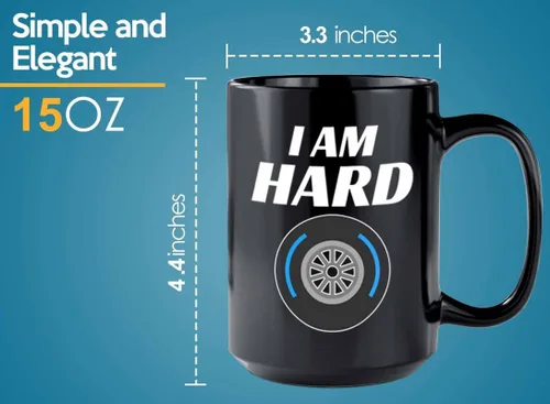Miniatura 5 de Taza de café Racer de 15 onzas, color negro, I'm Hard - Fuel Speed Racer Car Guys Circuit Automotive Racing Boy Regalos para él, papá, hombres, novio