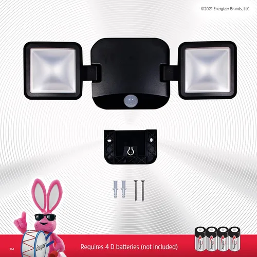 Miniatura 6 de Energizer Luz de inundación LED para exteriores, luz de seguridad, 2 cabezales, inalámbrica, funciona con pilas, 800 lúmenes, gira y gira