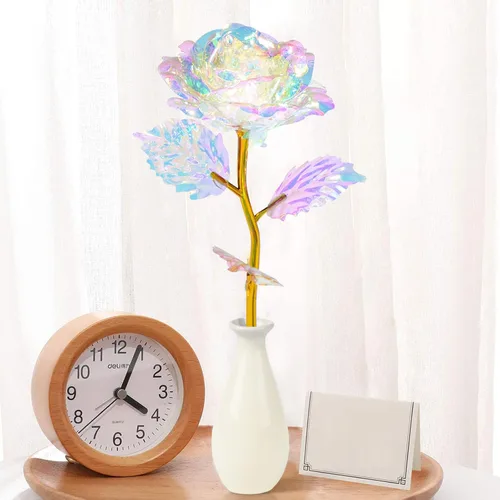 Miniatura 6 de Regalos para el Día de la Madre para mujeres, abuela, regalos de cumpleaños para mujeres, novia, flores de galaxia para siempre con base de jarrón