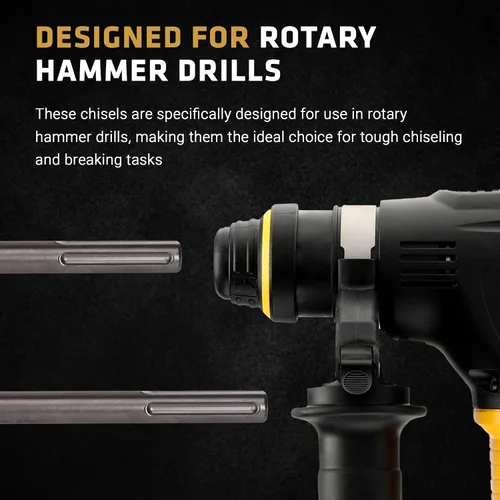 Miniatura 10 de Century Drill & Tool 87923 Cincel de martillo Bull Point, 10" SDS-Plus, fabricado en Alemania
