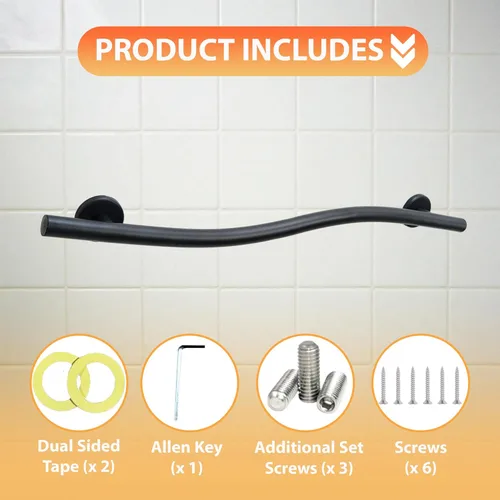 Miniatura 5 de Barra de agarre decorativa para ducha y bañera - Barandilla de seguridad para escalera, cama, inodoro, hogar / Asistencia para pararse y barra
