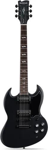 Miniatura 9 de WestCreek RACER - Guitarra eléctrica de cuerpo sólido, guitarra SG, trastes de extremo redondeado, tuerca de hueso, diapasón de palisandro, cuerpo