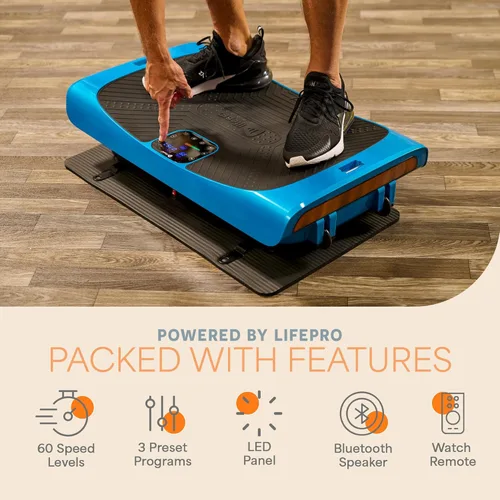 Miniatura 5 de Lifepro 4D Vibration Plate Exercise Machine — Triple Motor, 7 Presets, 60 Speeds Rumblex Plus/Pro Vibrating Platform with Wrist Remote — Whole Body