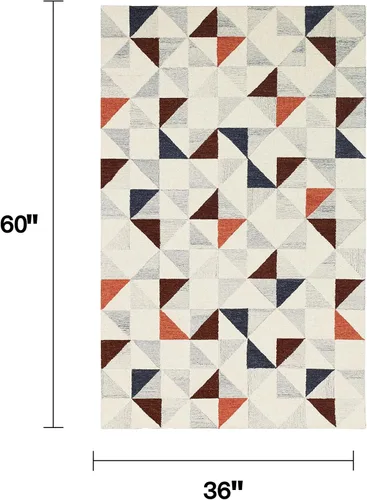 Miniatura 2 de Fab Habitat Expert Weavers - Alfombra de lana india pura enganchada a mano para interiores, proporciona comodidad y belleza para el uso diario