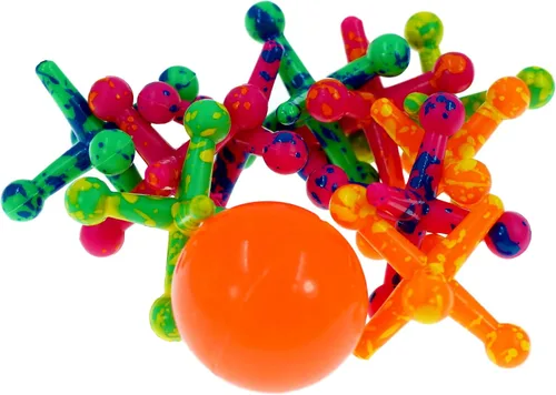 Miniatura 5 de JA-RU Juego de gatos jumbo con pelota (paquete de 12) – Juego de bolas y gatos de goma suave para niños, juguetes clásicos de patio de recreo