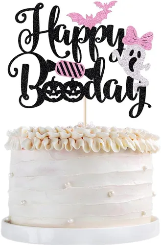 Miniatura 9 de 6 adornos acrílicos para tartas de Halloween, decoración de pastel de cumpleaños de Halloween, espeluznante con murciélago, calabaza, fantasma