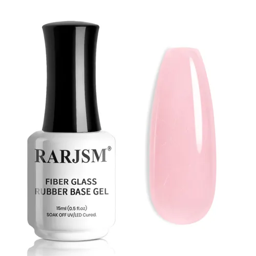 Miniatura 40 de RARJSM Esmalte de uñas de gel con base de goma de fibra de vidrio rosa y flor de cerezo desnudo, para reparar uñas rotas, fortalecedor, capa base