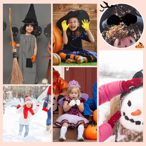 Miniatura 2 de Century Star Guantes de invierno mágicos y cálidos para niños, guantes suaves y elásticos de punto para niños y niñas