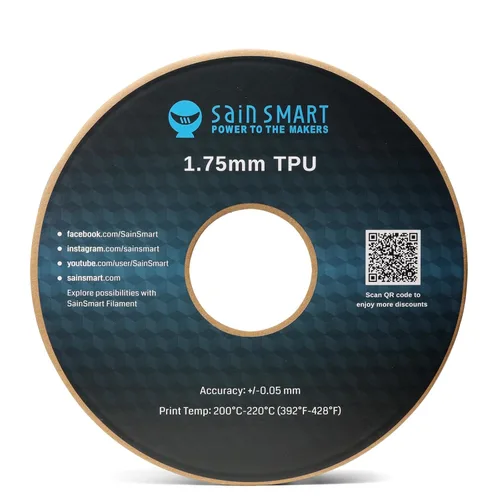 Miniatura 7 de Bobina de filamentos para impresoras 3D SainSmart, 0.06 pulgadas, flexible, TPU, 1,7 libras, Negro, 1