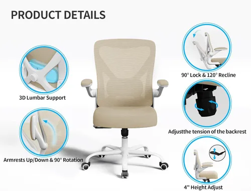 Miniatura 6 de Ergalithic Silla de oficina ergonómica – Silla de escritorio para computadora en forma de X cómoda, silla de juegos, silla de oficina con soporte