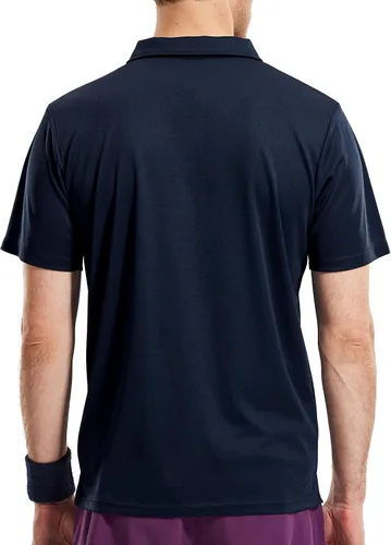 Miniatura 6 de Haimont Polo para hombre, manga larga, ligera, de poliéster, con cuello, absorbe la humedad, ajuste regular