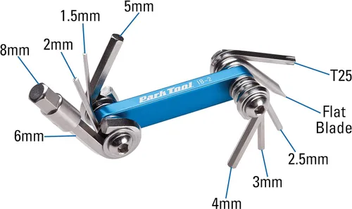 Miniatura 2 de Park Tool IB-2 I-Beam Mini plegable hexagonal/destornillador/Torx Set