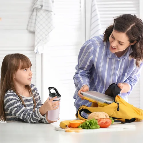 Miniatura 2 de Fanhaw Botella de Agua Aislada para Niños de 18 Oz con Tapa de Pajita – Acero Inoxidable de Doble Pared al Vacío, A Prueba de Fugas, Botellas