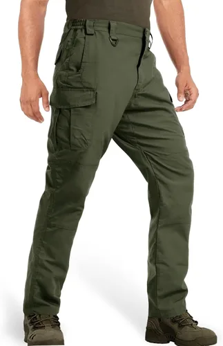 MAGCOMSEN Pantalones tácticos para hombre con 9 bolsillos Ripstop repelente al agua pantalones cargo para el trabajo senderismo caza
