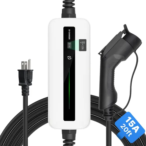 Morec Cargador EV de 15 A nivel 1 NEMA5-15P ev Cable de carga 100V-120V portátil EVSE SAE J1772 Plug Home Estación de carga de vehículos eléctricos