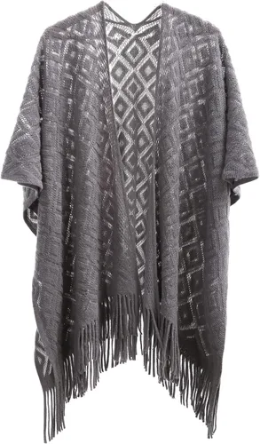 Miniatura 26 de Soul Young - Chal de punto para mujer, poncho con flecos y capa