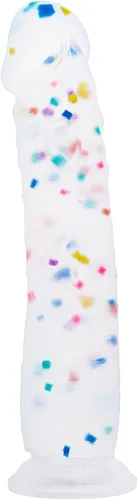 Miniatura 16 de Dildo realista de silicona de 7 pulgadas Confetti para principiantes con base de ventosa acampanada para uso sin manos, consolador anal