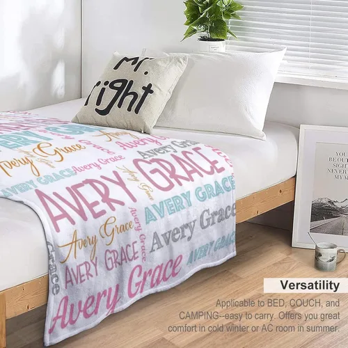 Miniatura 5 de Manta personalizada para bebés, niñas y niños, mantas de bebé personalizadas con nombre, mantas personalizadas para niños, manta de bebé Rosa