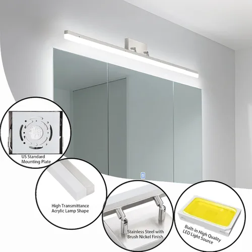 Miniatura 8 de Luz LED de tocador de 36 pulgadas, regulable 3000K-5000K 5CCT moderna accesorio de iluminación de tocador de maquillaje, barra de luz ajustable