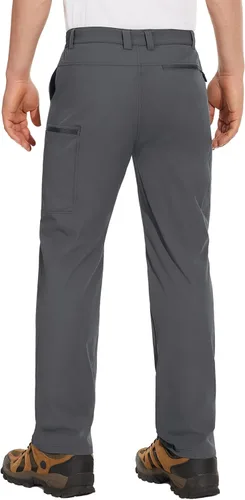 Miniatura 14 de MAGCOMSEN Pantalones de senderismo para hombre, 6 bolsillos, resistentes al agua, pantalones de trabajo de pesca Ripstop, ligeros, de secado rápido