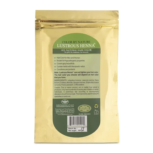 Miniatura 2 de Color marrón oscuro de Nature Lustrous Henna 3.53 oz