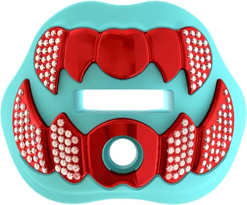 Miniatura 12 de LeCool Protector bucal de fútbol con correa conectada, 3D Beast Chrome, protector bucal para adultos y jóvenes, pieza para deportes para máximo
