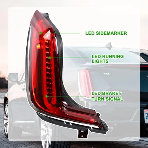 Miniatura 3 de Lochnchn Conjunto de luz trasera LED compatible con Cadillac XTS 2018 2019 derecha izquierda del lado del conductor, luz trasera de repuesto 84607637